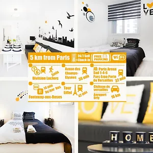 Apt3p-55m2-parkingfree-5km From Paris Appartement